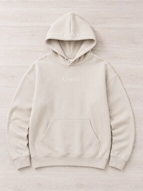 Comfrt Signature Hoodie XL Oatmeal Cream Oversized Heavyweight Sweatshirt